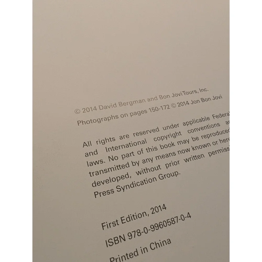 Bon Jovi : Work by David Bergman (2014, Hardcover)‎